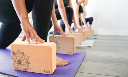 Premium Portuguese Cork Yoga Blocks with Resilience Bands (Set of 4)