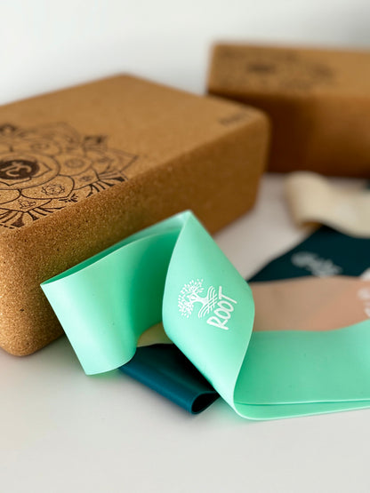 Premium Portuguese Cork Yoga Blocks with Resilience Bands (Set of 4)